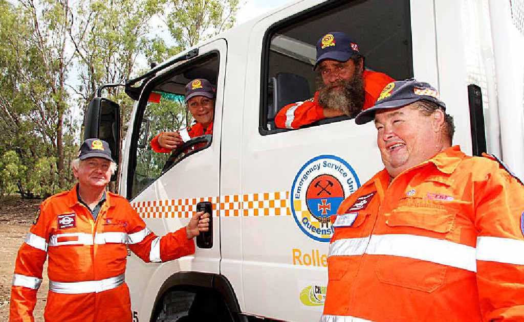 Rolleston SES members Derek Rowlands, Vicki Brandt, Den Houghton and Lionel Jackson. Rolleston SES members Derek Rowlands, Vicki Brandt, Den Houghton and Lionel Jackson.